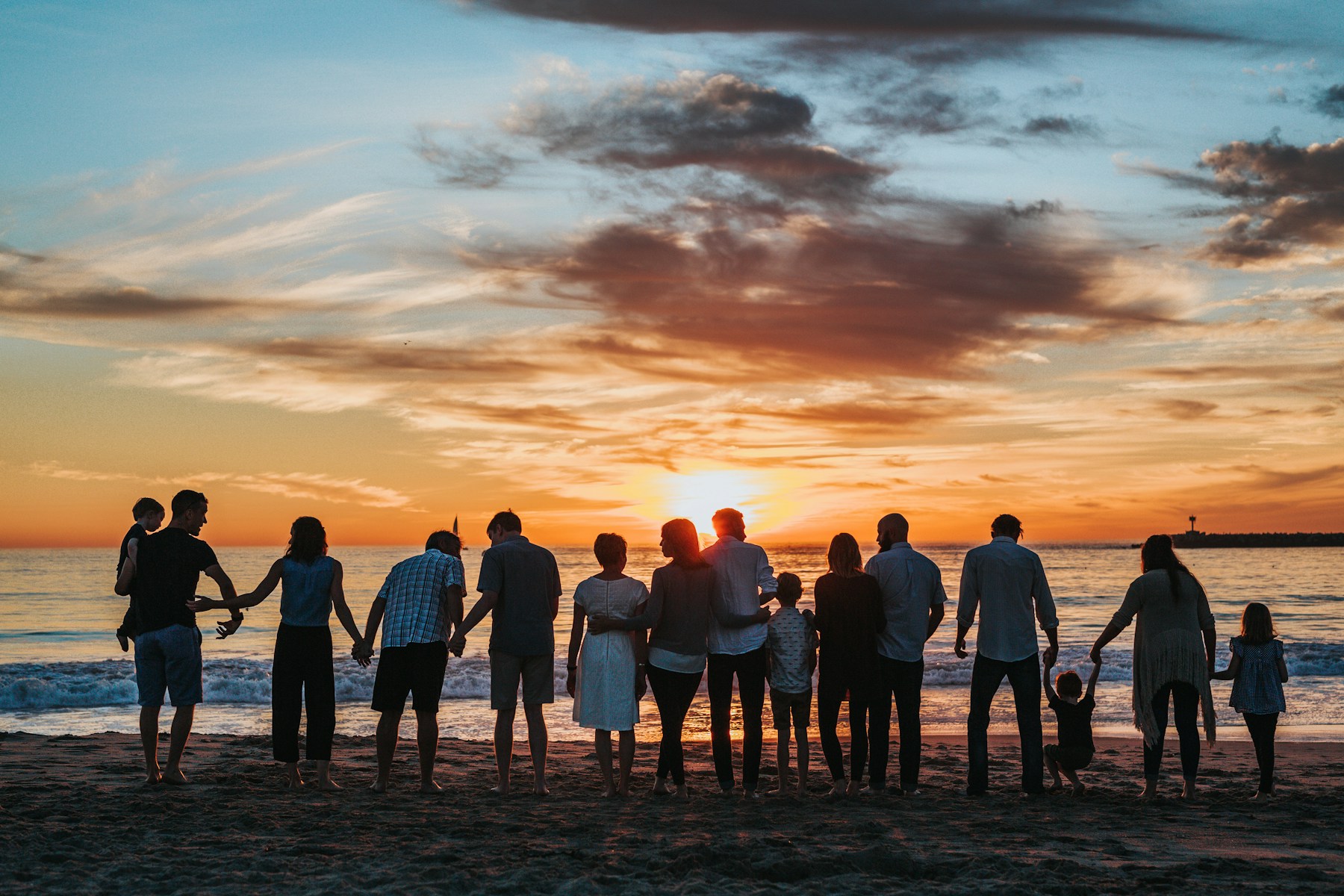 Families together by the coast